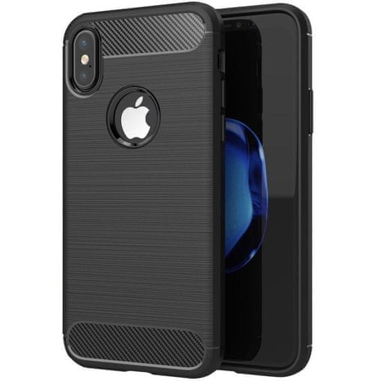 FORCELL Obal / kryt na Apple iPhone XS černý - Forcell CARBON