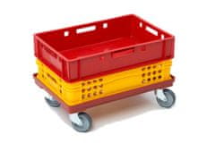 Kola Pirkl Přepravní vozík pod přepravky 600x400mm červený - kolečka 50mm - nosnost 150kg | 600x400 |