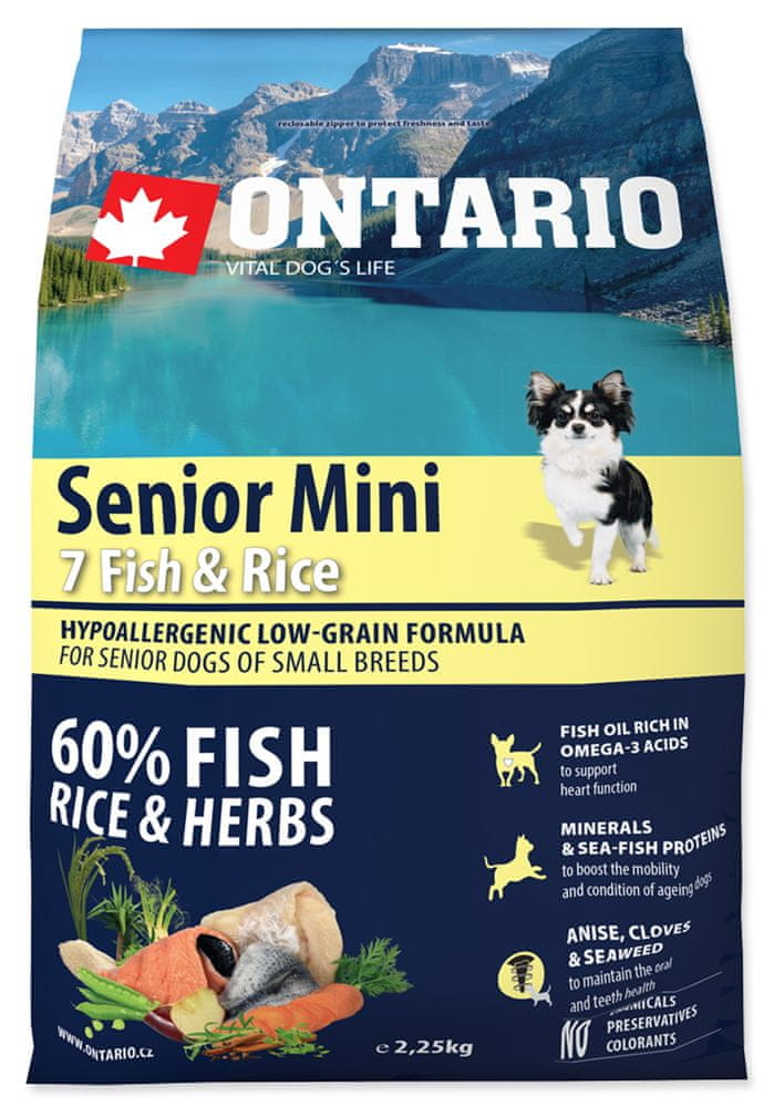 Ontario Senior Mini 7 Fish & Rice 2,25kg