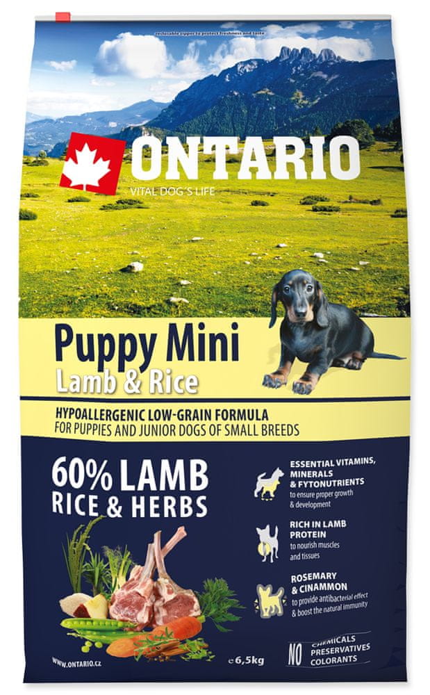 Levně Ontario Puppy Mini Lamb & Rice 6,5kg