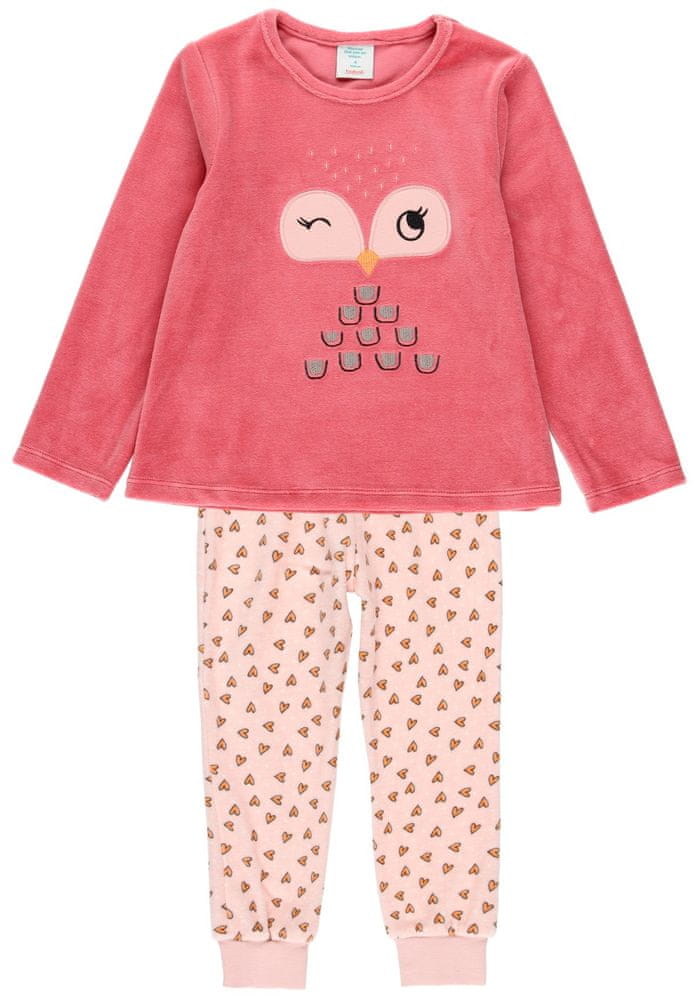 Boboli dívčí hřejivé pyžamo - sova 925006 růžová 122