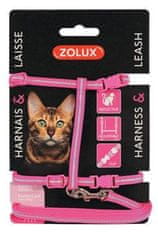 Zolux Postroj kočka s vodítkem 1,2m růžový