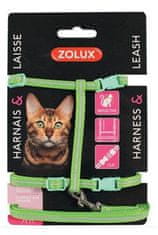 Zolux Postroj kočka s vodítkem 1,2m zelený