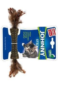 GiGwi Hračka kočka Johnny Stick Catnip s peříčky