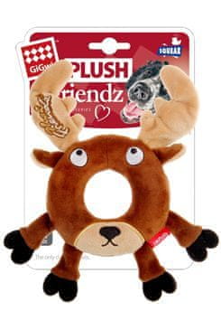 GiGwi Hračka pes Plush Friendz sob s gumovým kroužkem