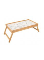 Bambum Bambusový stolek do postele s mramorovým vzorem