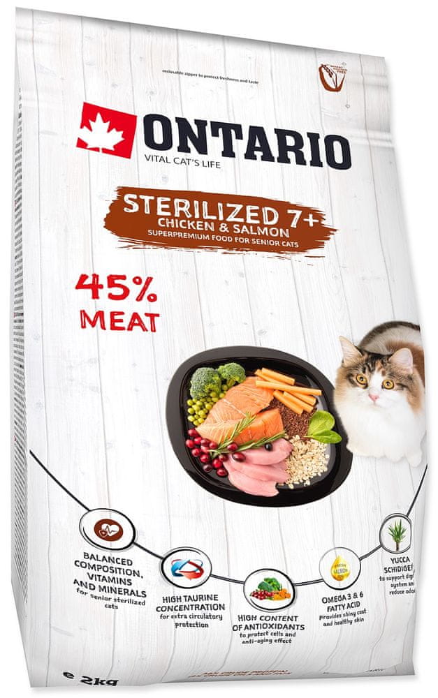 Levně Ontario Cat Sterilised 2 kg