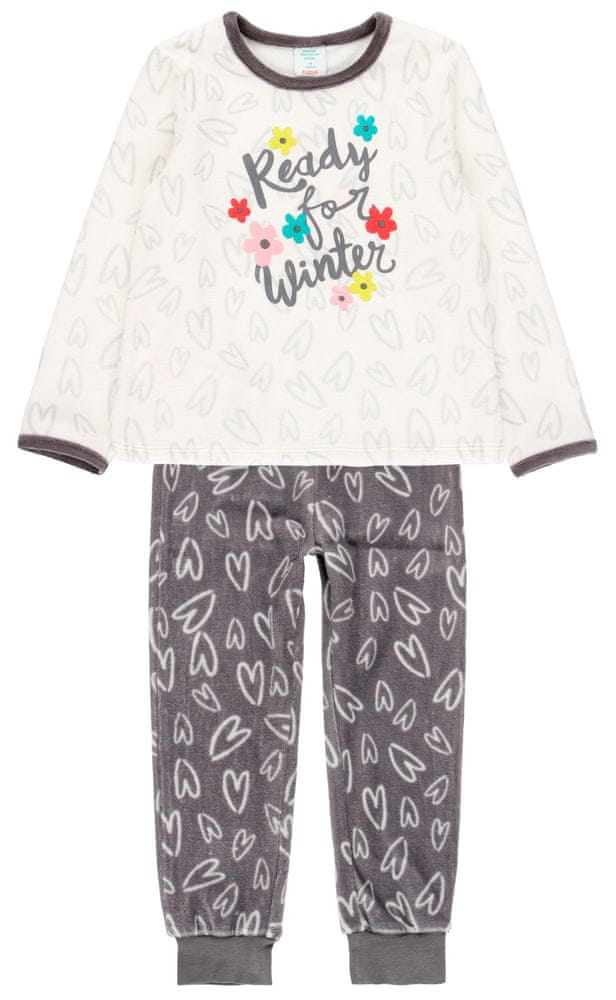Boboli dívčí hřejivé pyžamo - srdíčka 925051 šedá 116