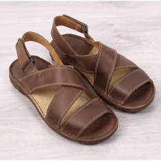 EKO Pánské kožené sandály na suchý zip velikost 41