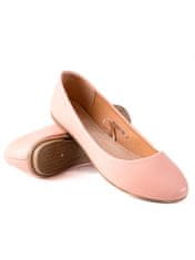 Amiatex Moderní dámské růžové baleríny bez podpatku + Ponožky Gatta Calzino Strech, odstíny růžové, 36