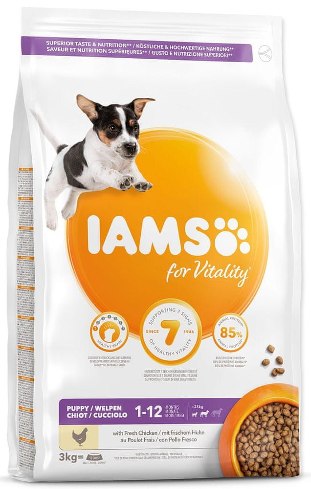Levně IAMS Dog Puppy Small&Medium Chicken 3 kg