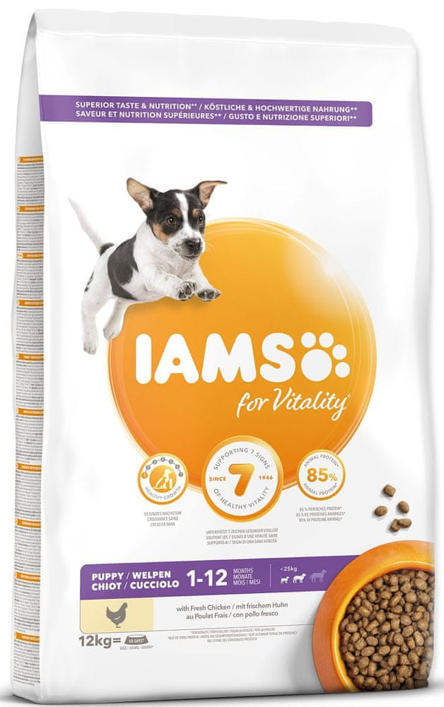 Levně IAMS Dog Puppy Small&Medium Chicken 12 kg