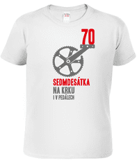 Hobbytriko Pánské tričko pro cyklistu - Sedmdesátka na krku Barva: Bílá (00), Velikost: M