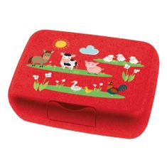 Koziol Svačinový box pro děti CANDY L FARM, organic, červená barva