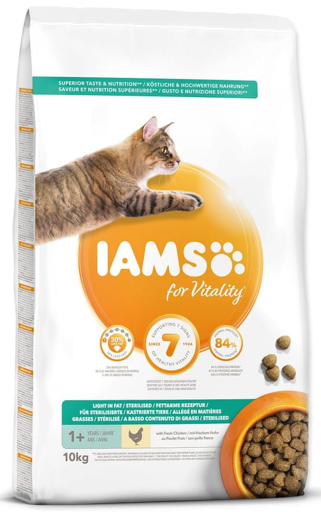 Levně IAMS Cat Adult Weight Control Chicken 10 kg