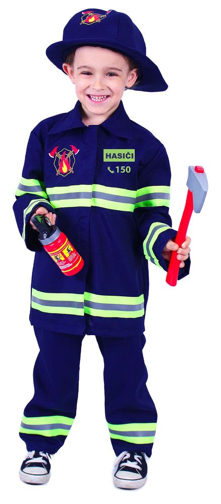 Rappa Dětský kostým hasič s českým potiskem 116 - 128 - zánovní
