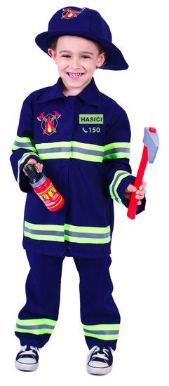 Rappa Dětský kostým hasič s českým potiskem - rozbaleno