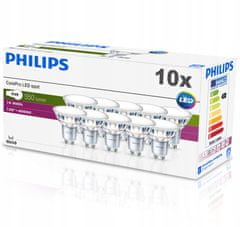 Philips 10x HALOGEN GU10 5W 50W PHILIPS 4000K LED žárovka