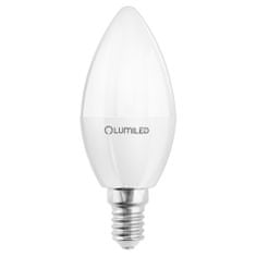 LUMILED 6x LED žárovka E14 svíčka 5W = 40W 470lm 3000K Teplá bílá 180°