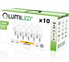 LUMILED 10x LED svíčka E14 5W 50W LUMILED HEAT