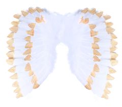 Rappa Andělská křídla s peřím bílo-zlatá
