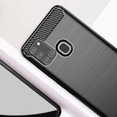 FORCELL Obal / kryt na Samsung Galaxy A21s černé - Forcell Carbon