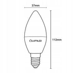 LUMILED 10x LED žárovka E14 svíčka 7W = 60W 650lm 3000K Teplá bílá 180°