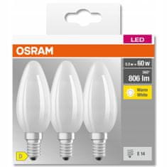 Osram 3x LED žárovka E14 5,5W = 60W 2700K FILAMENT OSRAM