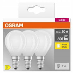 Osram 3x LED žárovka E14 5,5W = 60W 2700K FILAMENT OSRAM