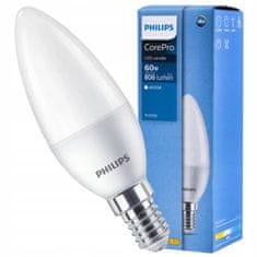 Philips LED žárovka E14 7W = 60W 830lm 4000K svíčka PHILIPS
