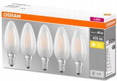 Osram 5x LED žárovka E14 Svíčka 4W = 40W 470lm OSRAM