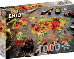 ENJOY Puzzle Mapa světa z koření 1000 dílků