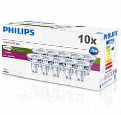 Philips 10x GU10 LED žárovka 4,6W (50W) 3000K WW Philips