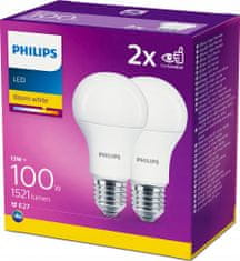 Philips LED žárovka E27 13W = 100W A60 2700K PHILIPS 2-PAK