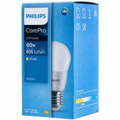 Philips LED žárovka BALL E27 7W = 60W 806lm Teplá PHILIPS