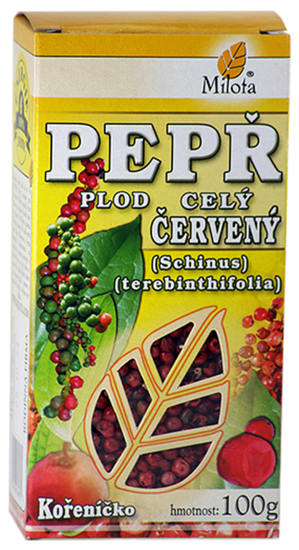 Pepř červený (Pepřovník) plod celý 100g Schinus terebinthifolia fructu plv.