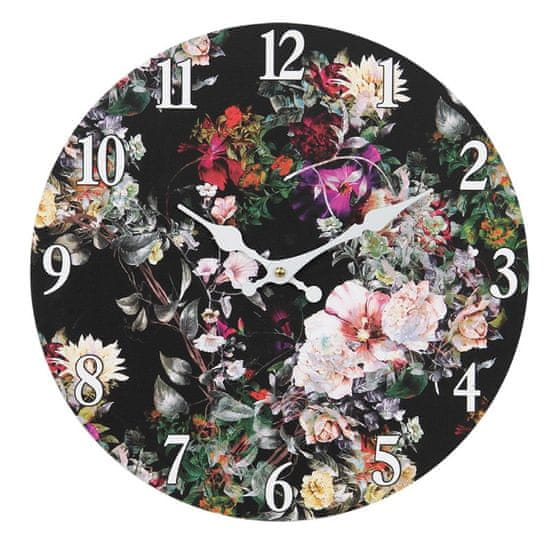 Clayre & Eef Nástěnné hodiny Flowers, 34 cm