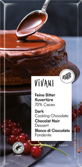 VIVANI Bio hořká čokoláda na vaření 200 g