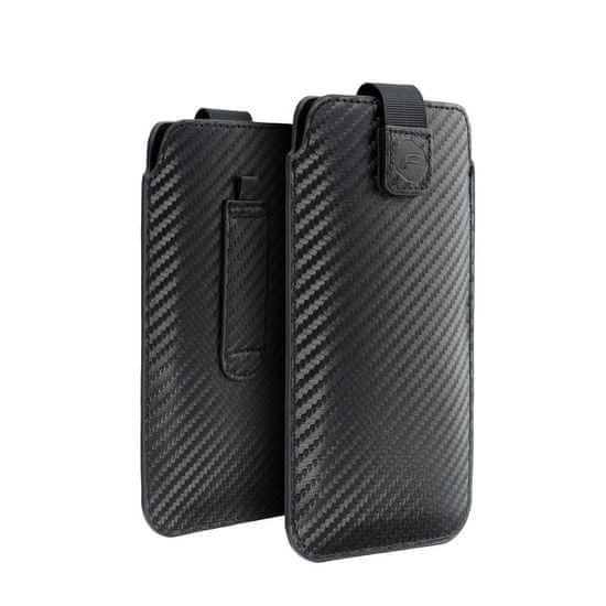 FORCELL Pouzdro / obal na Apple iPhone 12 / 12 PRO Samsung Galaxy Note / Note 2 / Note 3 / Xcover 5 / S21 - zasouvací Forcell POCKET Carbon Case