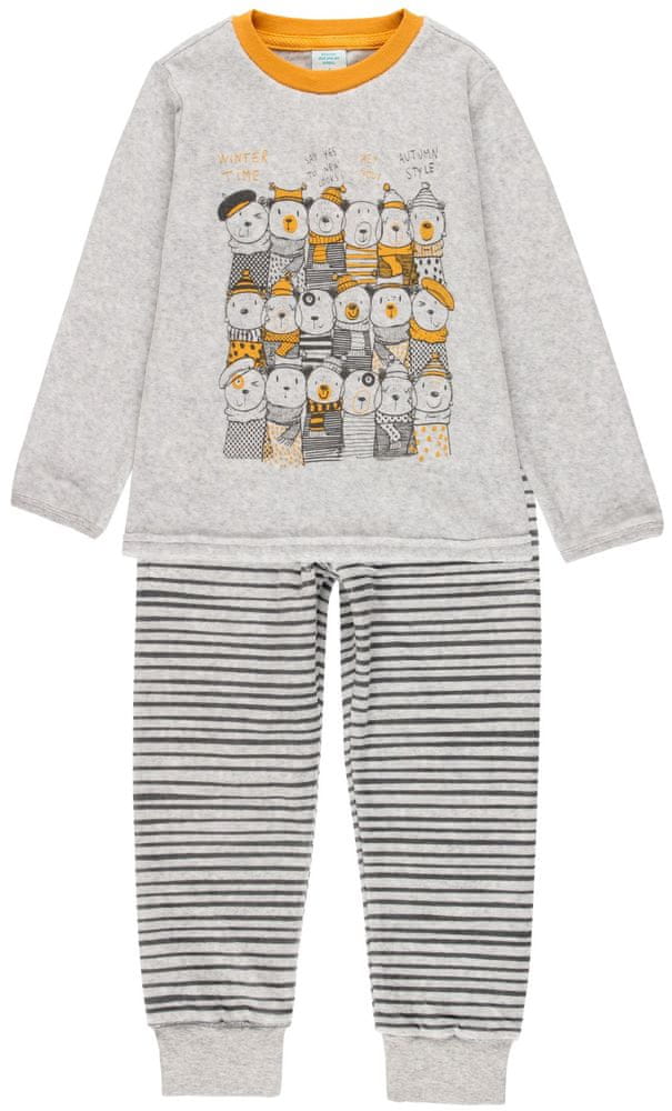 Boboli chlapecké hřejivé pyžamo - medvěd 935052 šedá 98