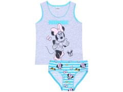 Šedomodrý set spodního prádla, tričko + kalhotky Minnie Mouse DISNEY, 6-7 let 122 cm 