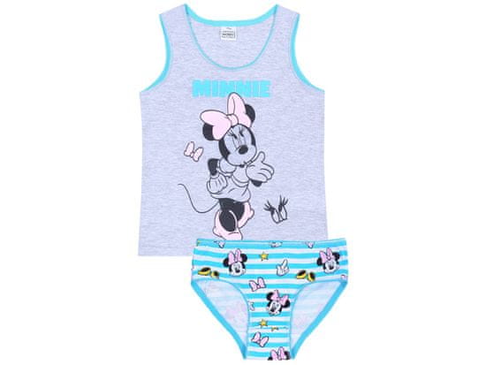 Šedomodrý set spodního prádla, tričko + kalhotky Minnie Mouse DISNEY