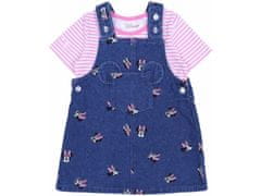 Džínové šaty, dungarees + pruhované tričko Minnie Mouse, 9-12 m 80 cm 