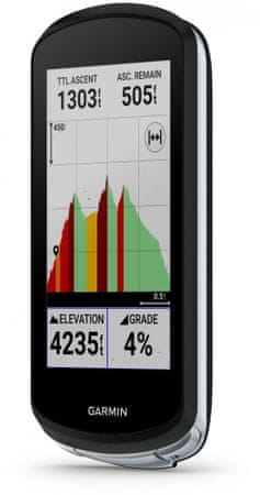 GPS navigace na kolo Garmin Edge 1040 výkonná cyklonavigace cyklopočítač kvalitní navigace, navigování, notifikace z telefonu, detekce nehody, přehledný dobře čitelný displej 3.5palců Glonass GPS Galileo WiFi barevný displej bezpečnostní GPS chytrý GPS kvalitní navigace na kolo dotykový displej 35h výdrž voděodolná cyklonavigace závodní navigace profesionální cyklopočítač přepočítávání trasy Garmin Connect TraningPeark Komoot Strava vyspělé funkce alarm notifikace podrobné mapy tréninkové funkce osobní trenér Varia VIRB Vector dlouhá výdž baterie prémiový cyklopočítač
