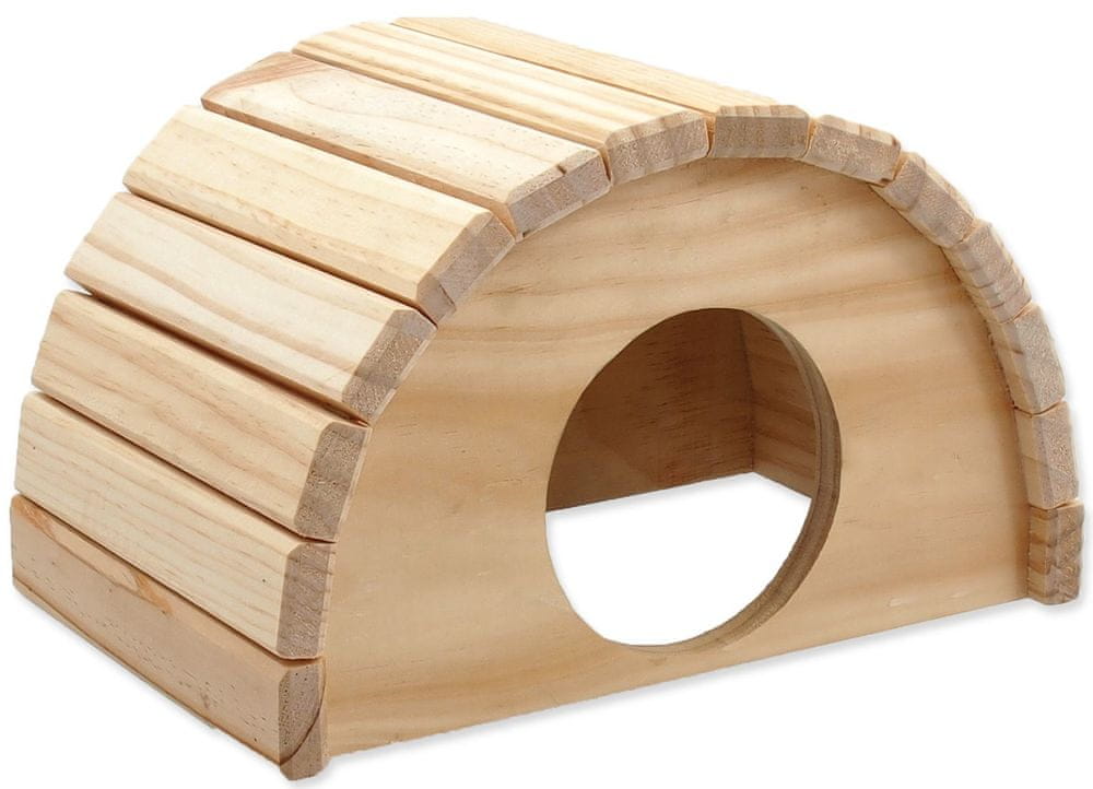 SMALL ANIMAL Domek půlkruh dřevěný 24 x 17 x 15 cm