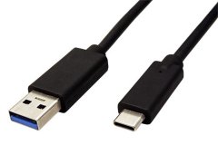 ROLINE GREEN USB SuperSpeed 5Gbps kabel USB3.0 A(M) - USB C(M), TPE, černý, 1m (11.44.9011)