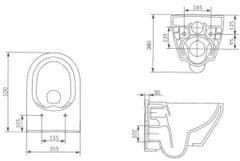 KOUPELNYMOST Alcadrain jádromodul - předstěnový instalační systém s bílým tlačítkem m1710 + wc cersanit cleanon crea ovál + sedátko (AM102/1120 M1710 CR1)