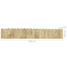 Greatstore Trávníkové lemy 3 ks 120 cm impregnované borové dřevo