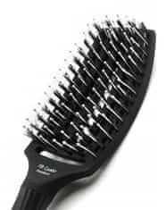 Olivia Garden Fingerbrush Combo Medium Black zakřivený plochý kartáč na vlasy černý
