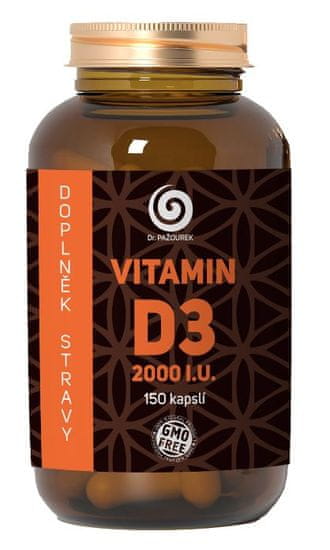 Dr. Pažourek Vitamín D3 2000 I.U., 150 kapslí